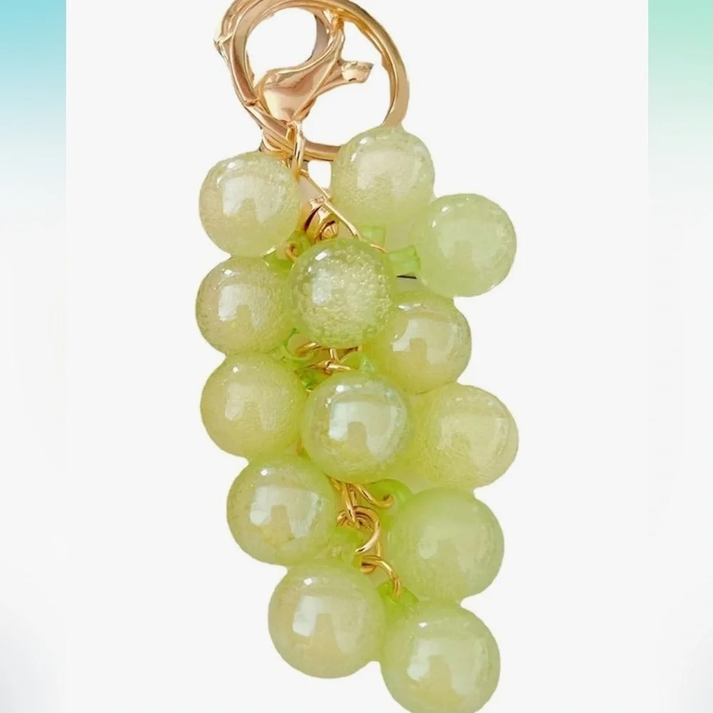 Green Grape purse charm with gold clip